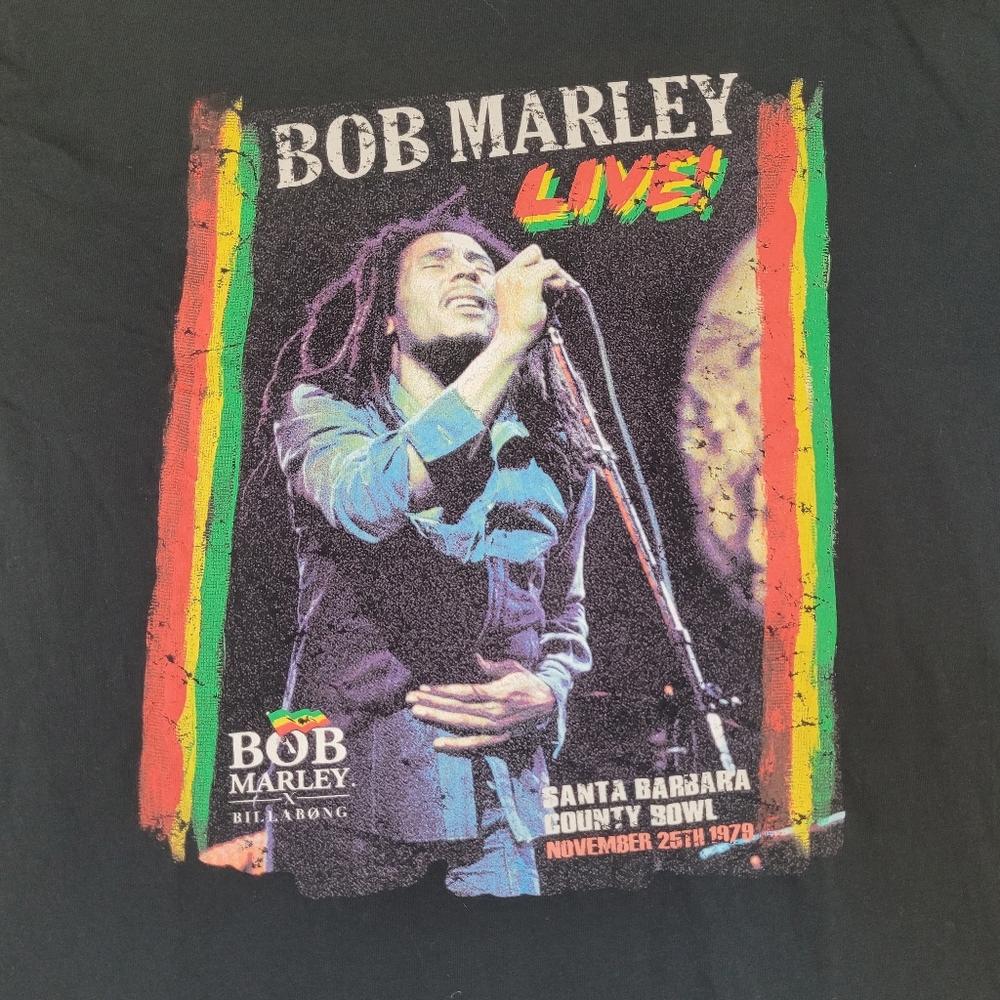 Bob Marley X Billabong Black T-Shirt X Large - Picture 3 of 4